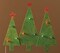 Roman Lighted Christmas Tree Trio Outdoor Decorations - 32" - Green and Red - Multi Lights